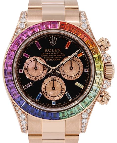 black rolex with rainbow bezel|rolex rainbow 116595rbow.